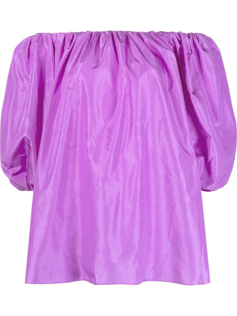 VALENTINO Amethyst Orchid Silk Top for Women - SS22 Collection
