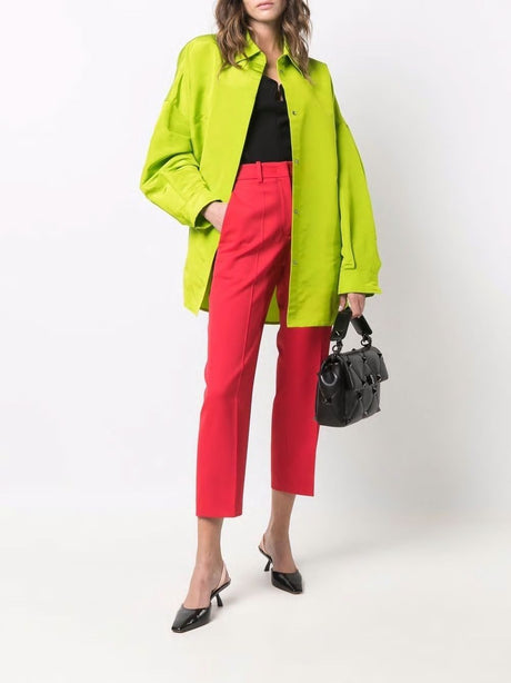 VALENTINO Lipstick Red Wool Blend Trousers for Women - SS22