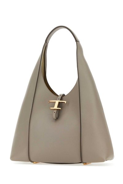 TOD'S Women's Timeless Medium Tote in Beige Calf Leather - Fall/Winter Collection