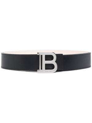 男士黑色皮革B-Belt SS22