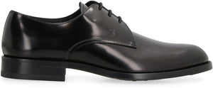 TOD'S Black Lace-Up Leather Derby Dress Shoes for Men | SS24 Collection