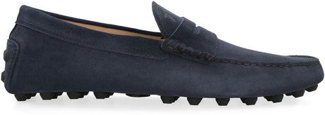 Blue Leather Loafers for Men