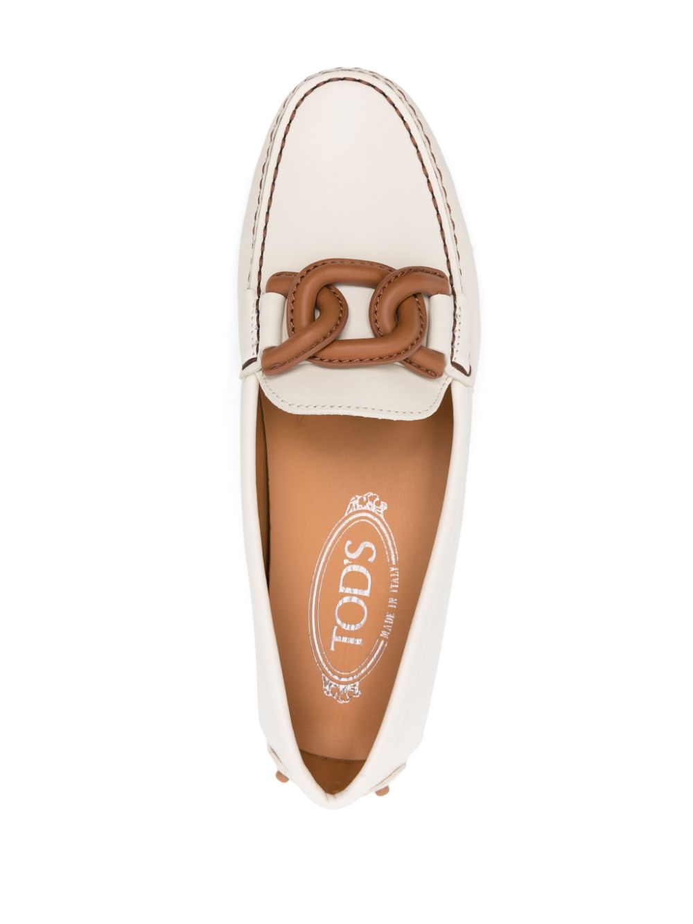 TOD'S White Leather Driving Shoes for Women