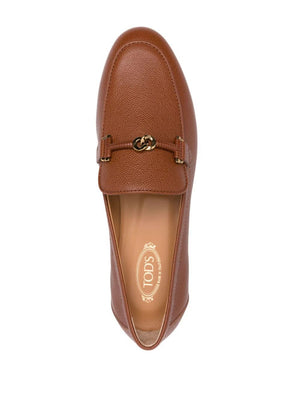 TOD'S Classic Brown Leather Loafers for Women