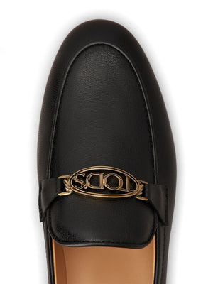 TOD'S LOGOPLAQUE LEATHER LOAFERS