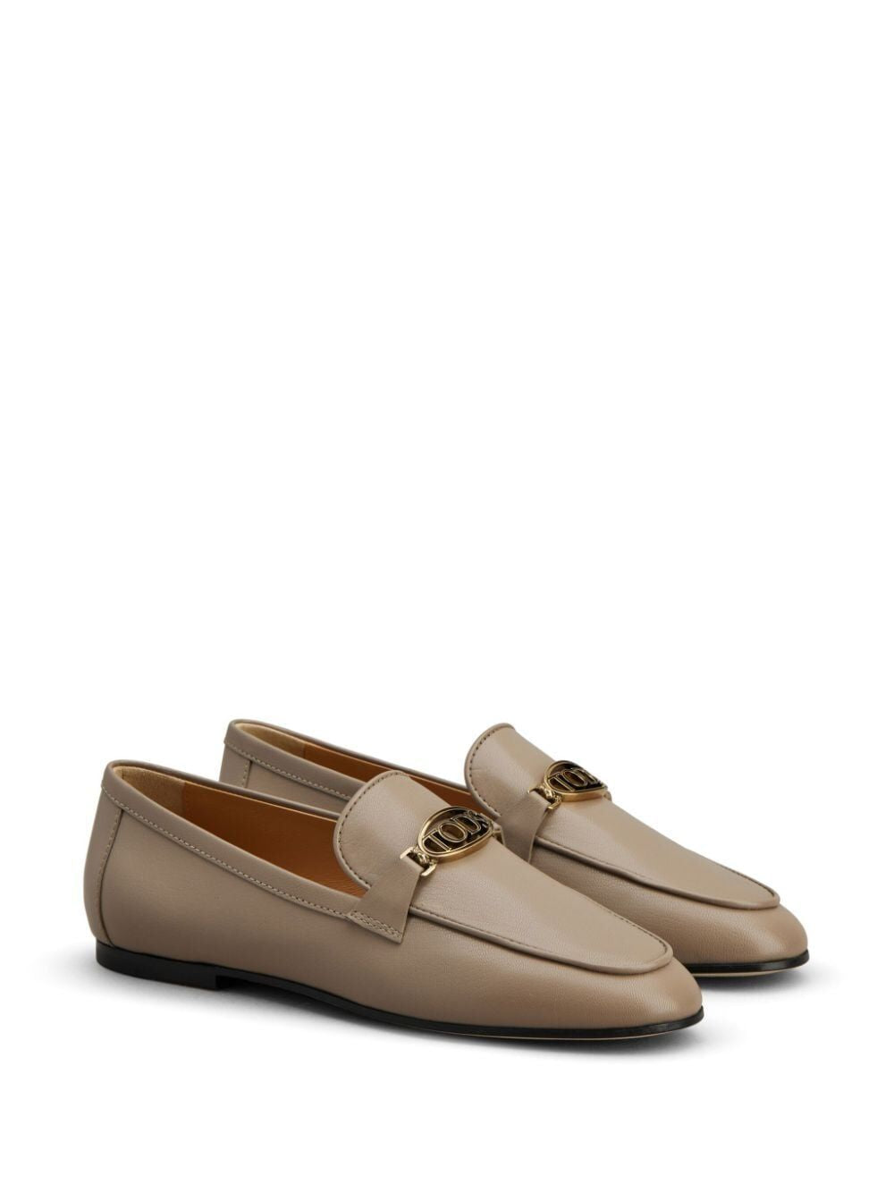 TOD'S LOGOPLAQUE LEATHER LOAFERS